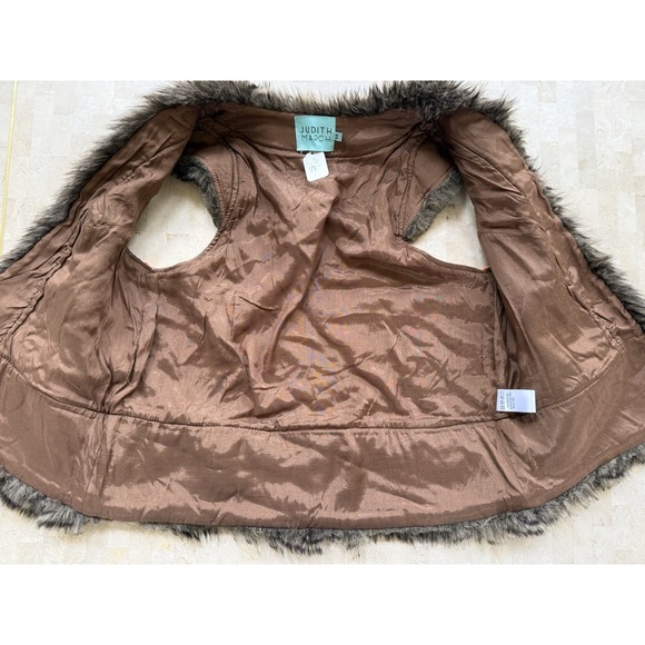 Judith March Vtg Vest Faux Fur Trim Western Embroidered Boho Hippie Size S - Picture 5 of 7
